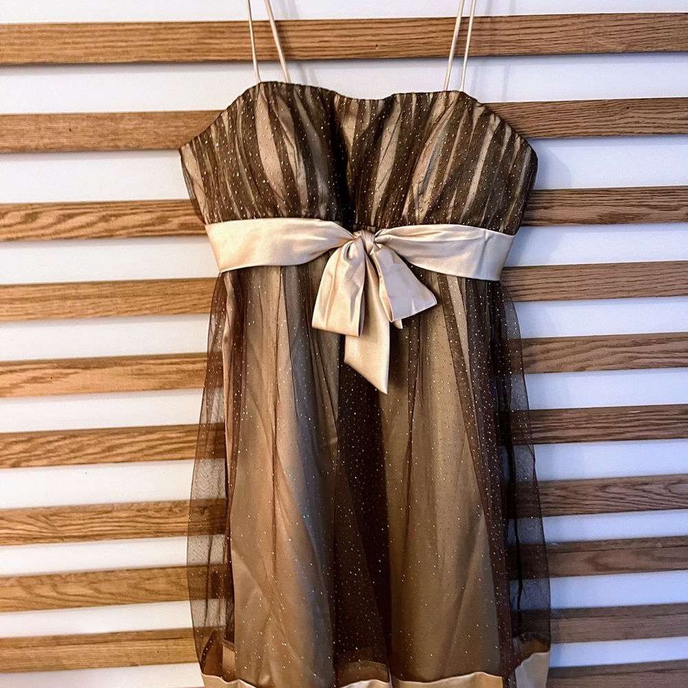 Sparkly Brown and Gold Cocktail Dress